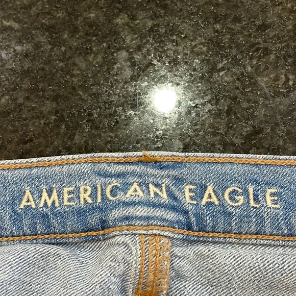 American Eagle ‘90s Bootcut Distressed Jeans 10 Regular Light Wash Denim Vintage - Picture 9 of 16